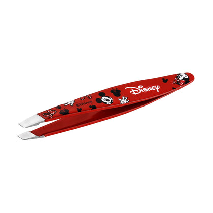 Tweezerman Mini Slant Tweezer featuring Mickey and Minnie Mouse design front view