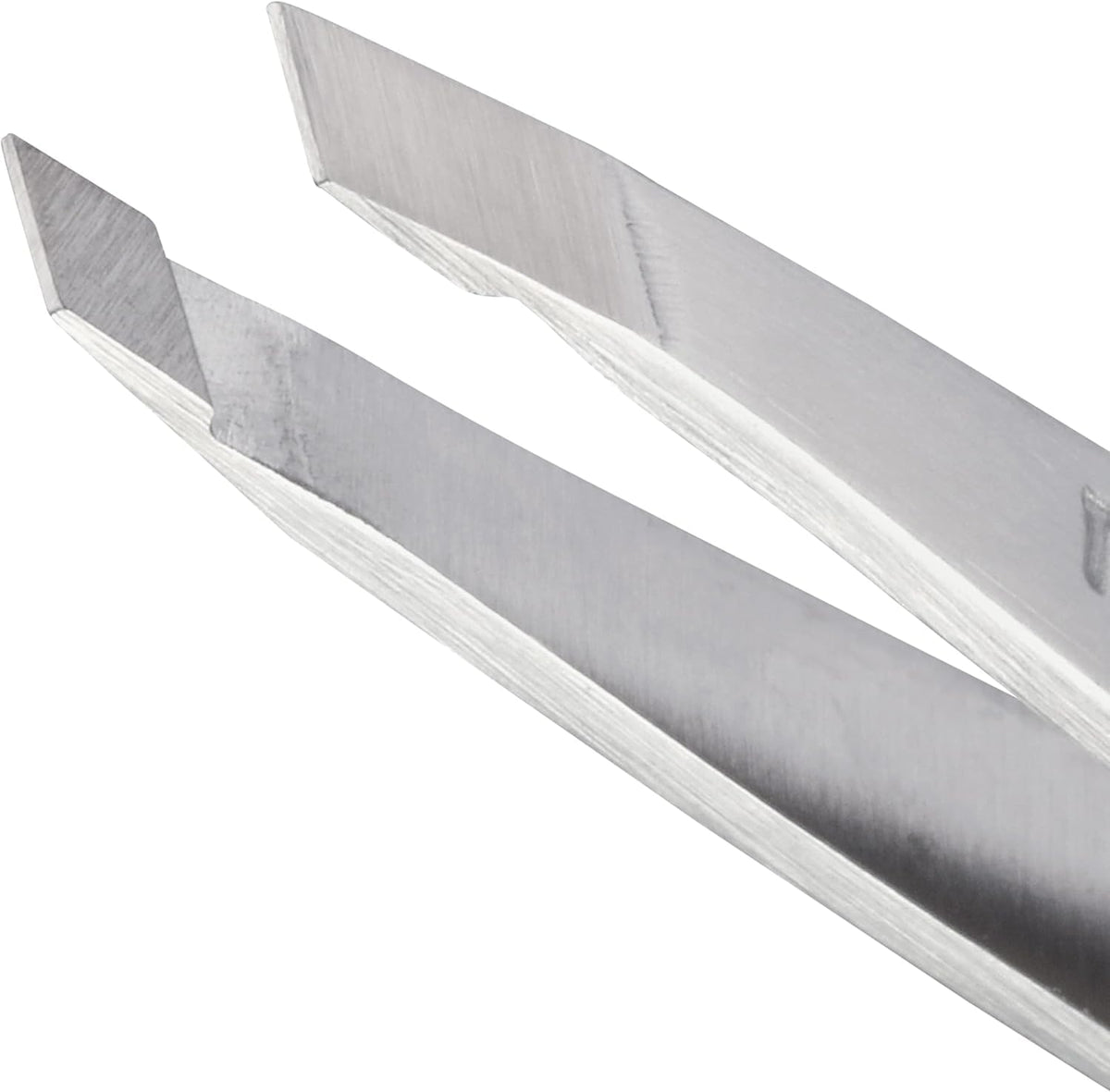 Tweezerman Mini Slant Tweezer side view showing slanted tips