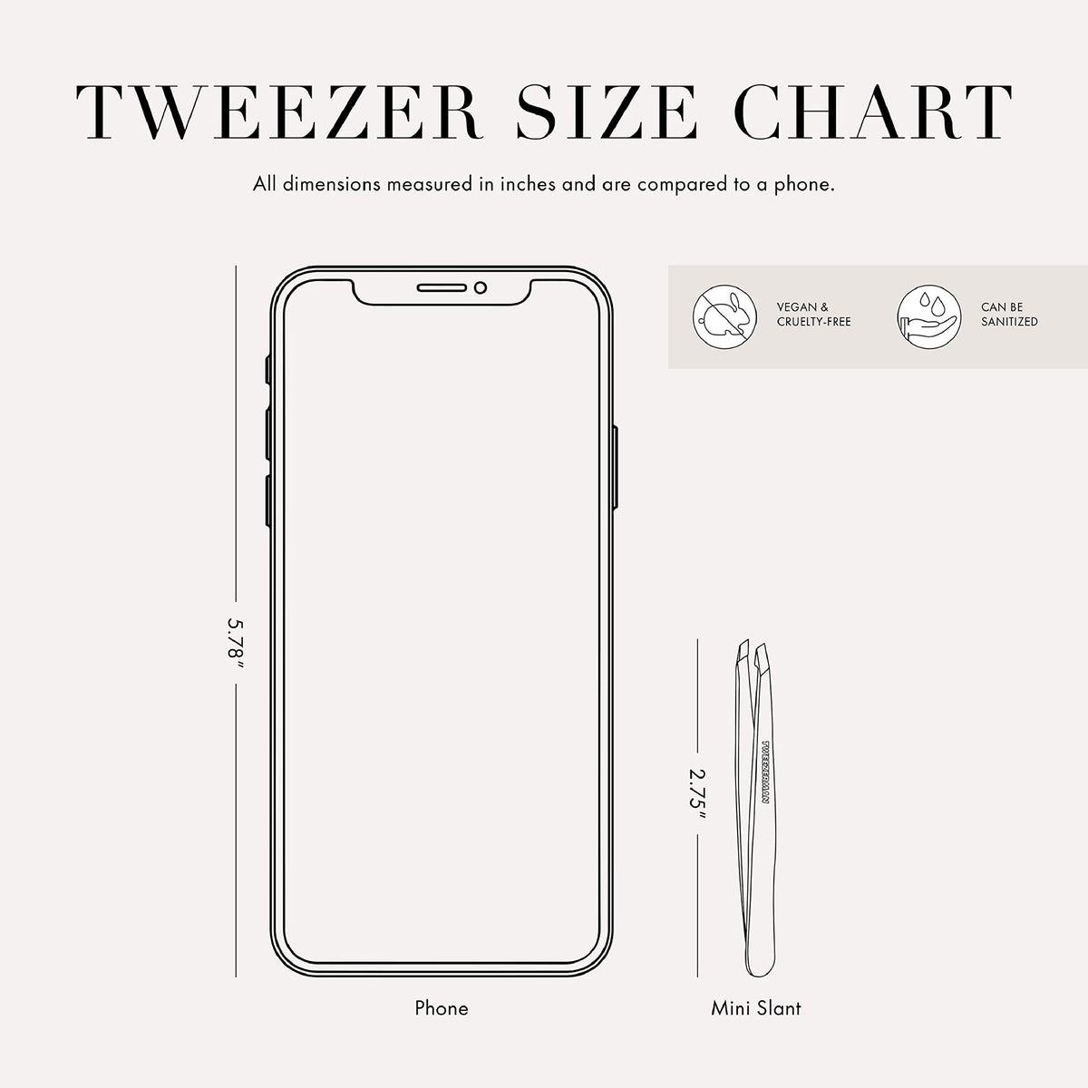 Tweezerman Mini Slant Tweezer slanted tip close-up