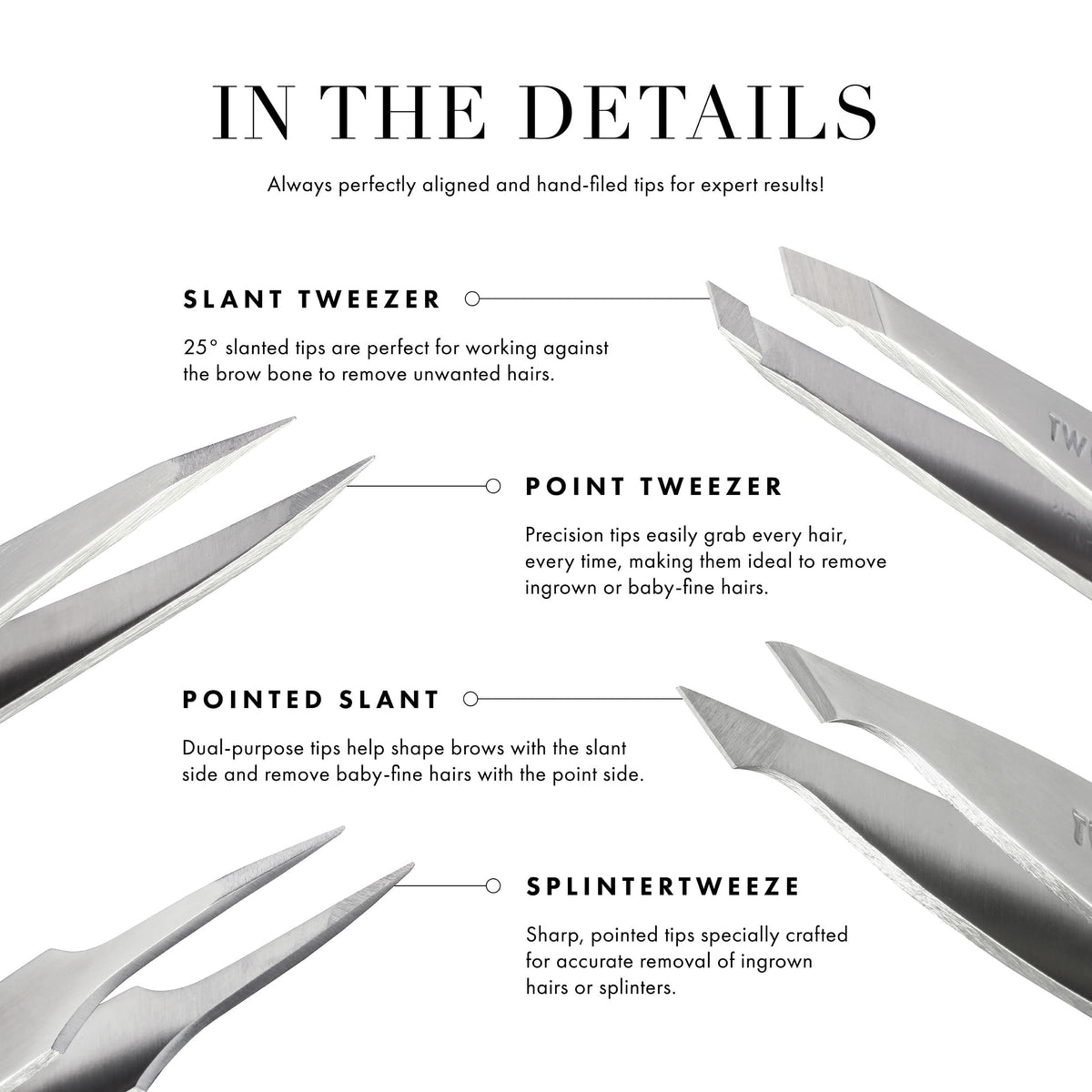Tweezerman Mini Slant Tweezer with packaging