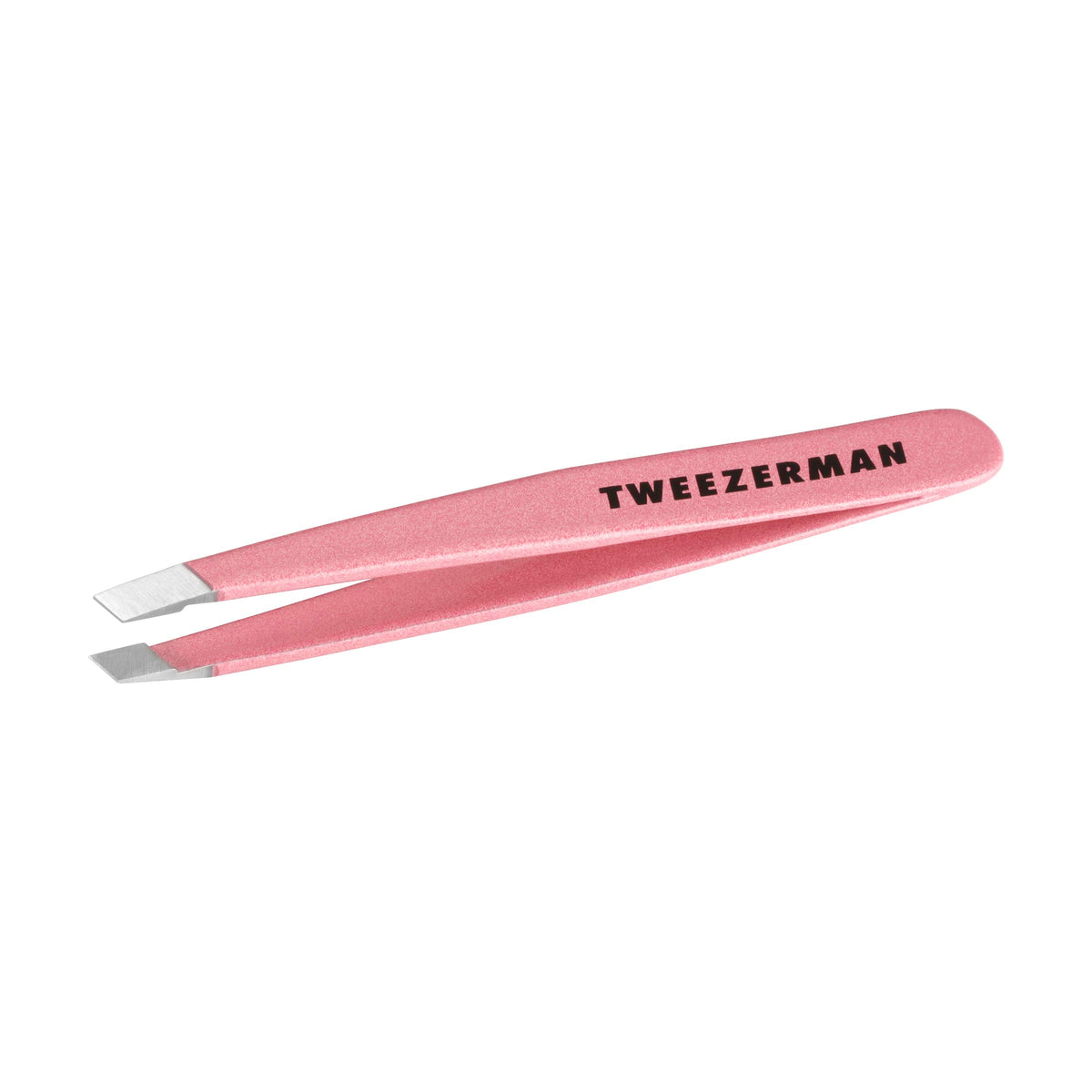 Tweezerman Mini Slant Tweezers in Tea Rose front view