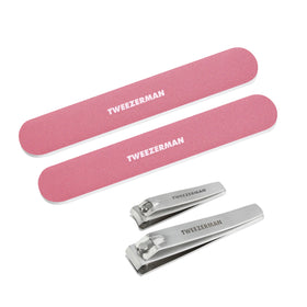 Tweezerman Nail Kit with Clipper and Nail Files in Tea Rose