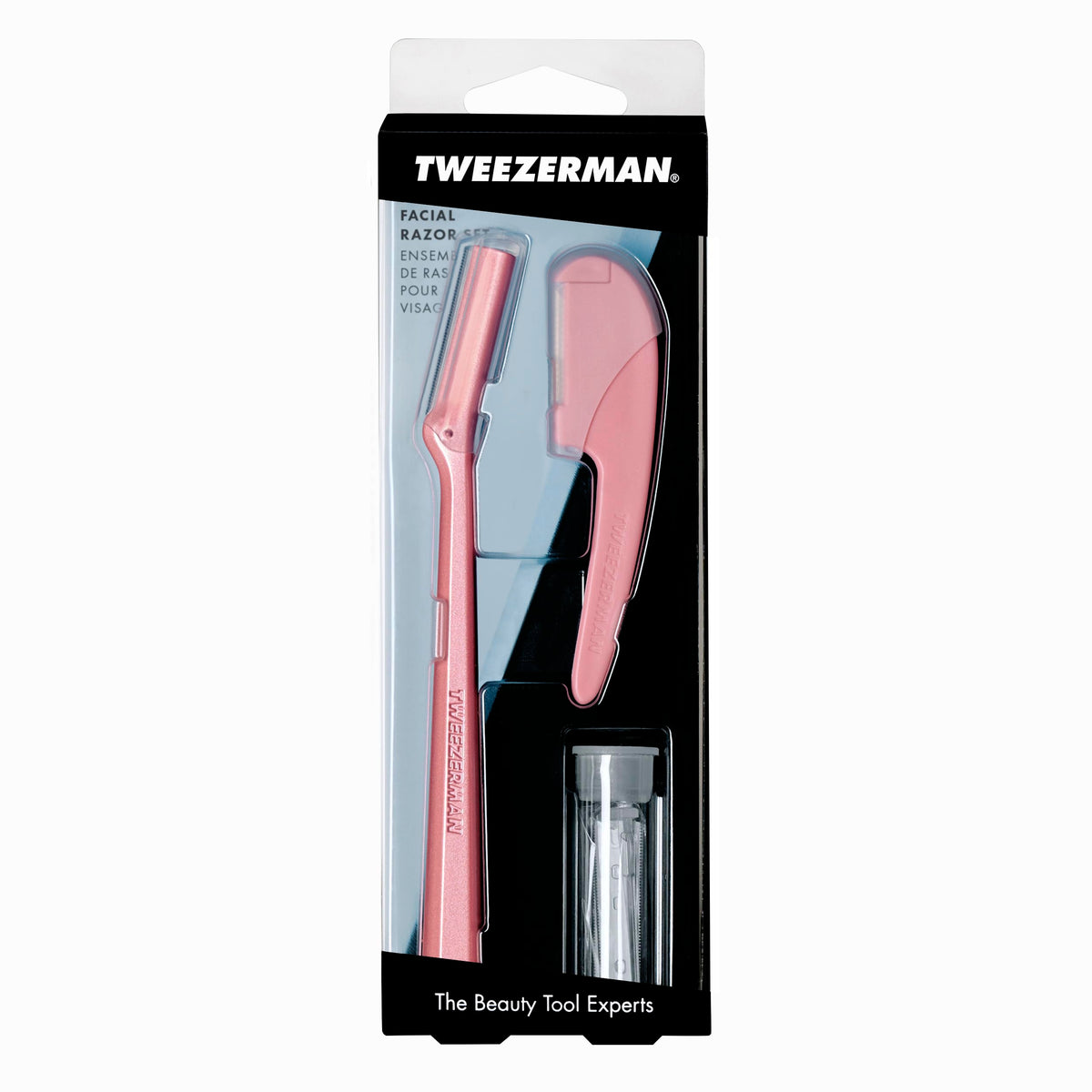 Tweezerman Prep & Plane Facial Razor set packaging