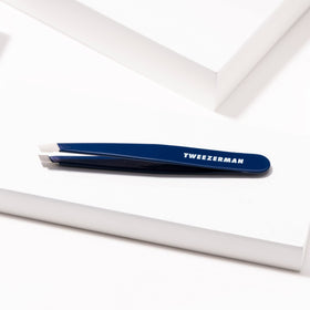 Tweezerman Slant Tweezer Evening Blue with brow hair removal