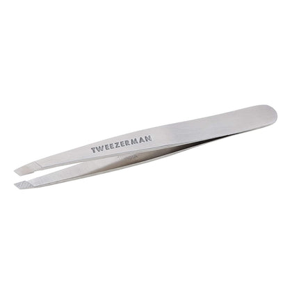 Tweezerman Slant Tweezer for Eyebrows Silver front view