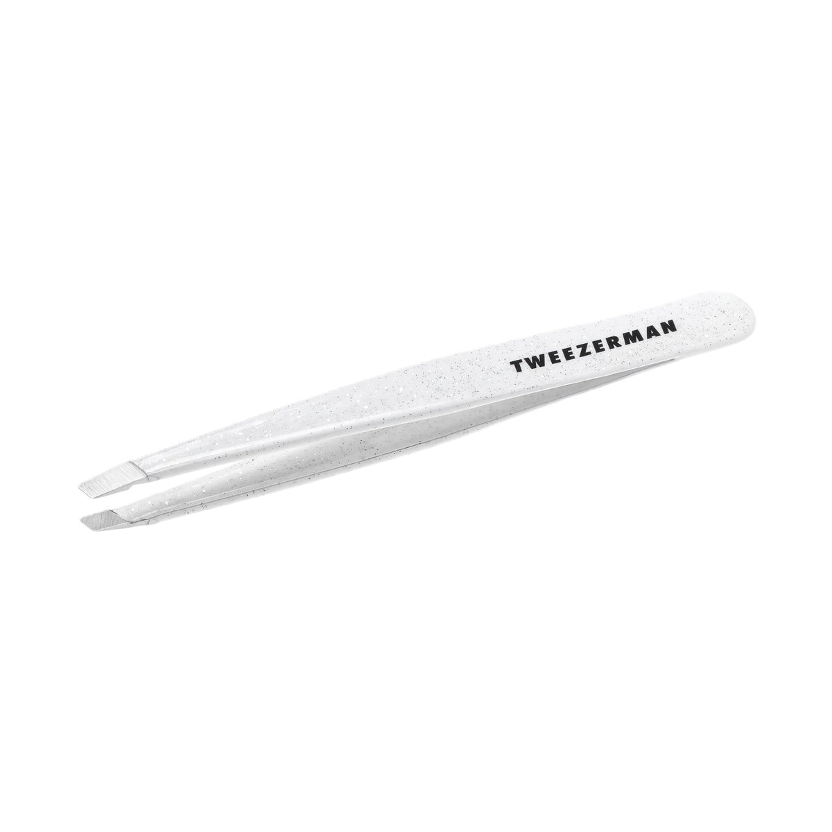 Tweezerman Slant Tweezer front view with Moon Dust finish