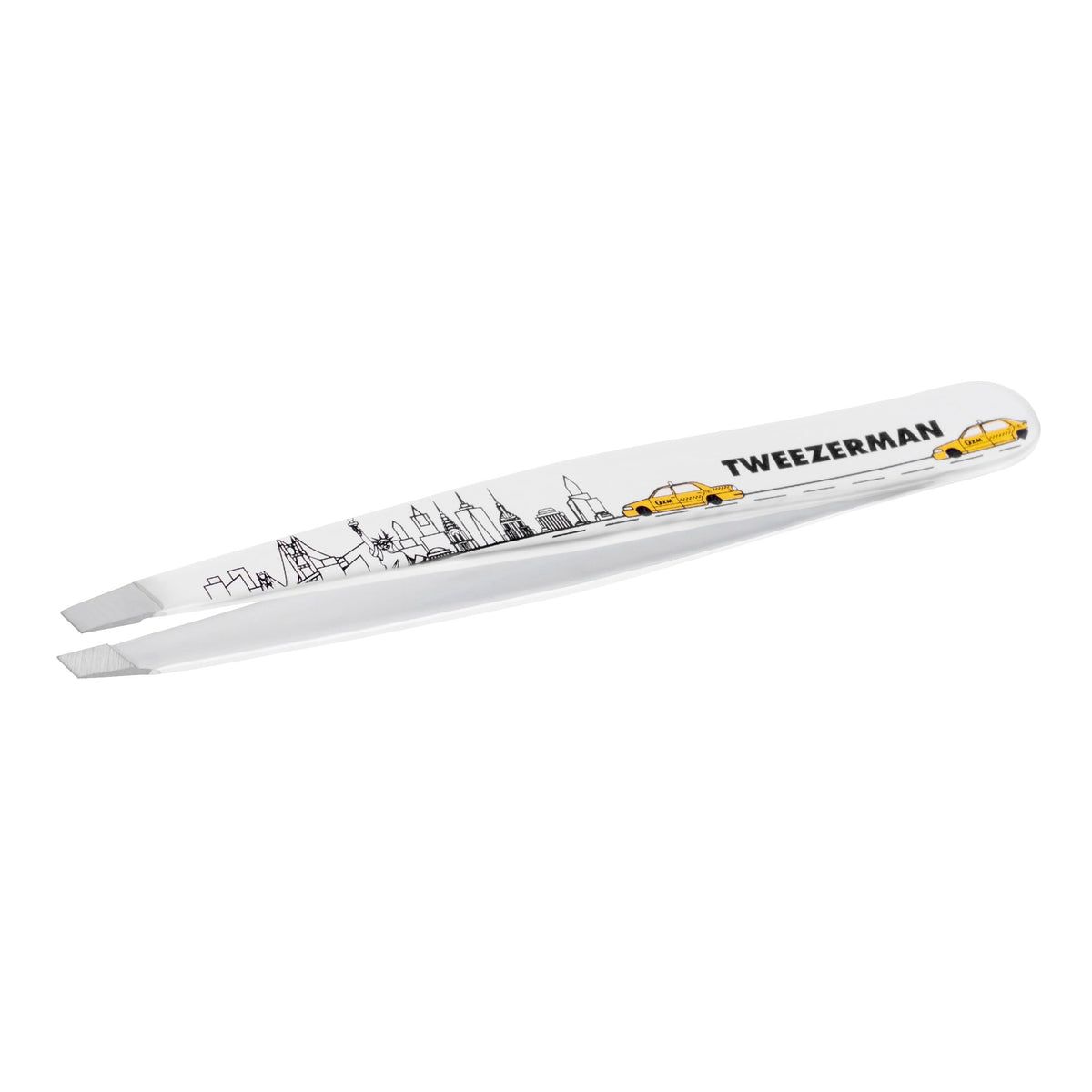 Tweezerman Slant Tweezer front view with slanted tip