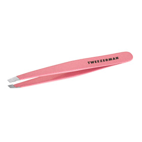 Tweezerman Slant Tweezer in tea rose colour front view