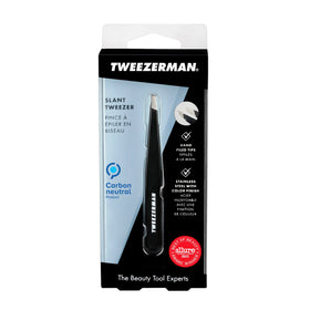 Tweezerman Slant Tweezer Midnight Sky on a vanity