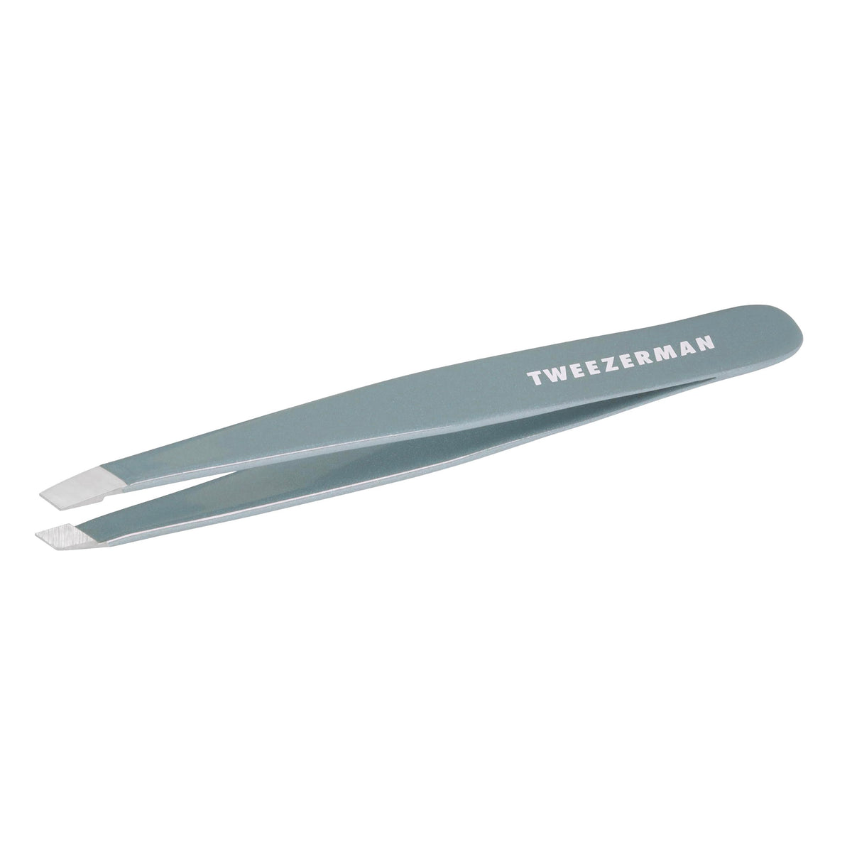 Tweezerman Slant Tweezer Mist Blue front view