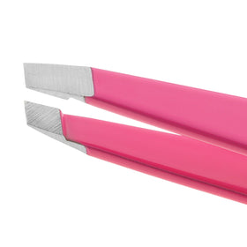 Tweezerman Slant Tweezer Neon Pink on vanity