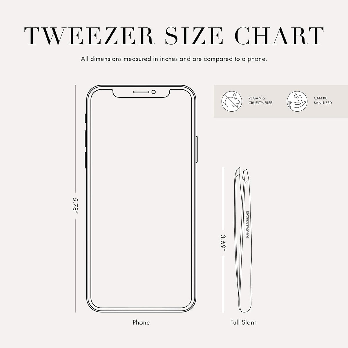 Tweezerman Slant Tweezer with cleaning instructions