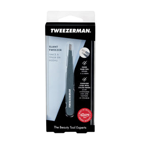 Tweezerman Slant Tweezer with warm washcloth