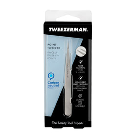 Tweezerman Steel Point Tweezer with warm washcloth for preparation