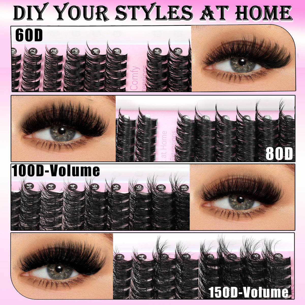 Tweezers and eyelash brushes from YIDUO Lash Clusters Kit