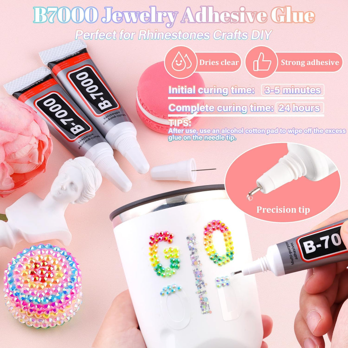 Tweezers and pickup pen included in BELLEBOOST rhinestone kit