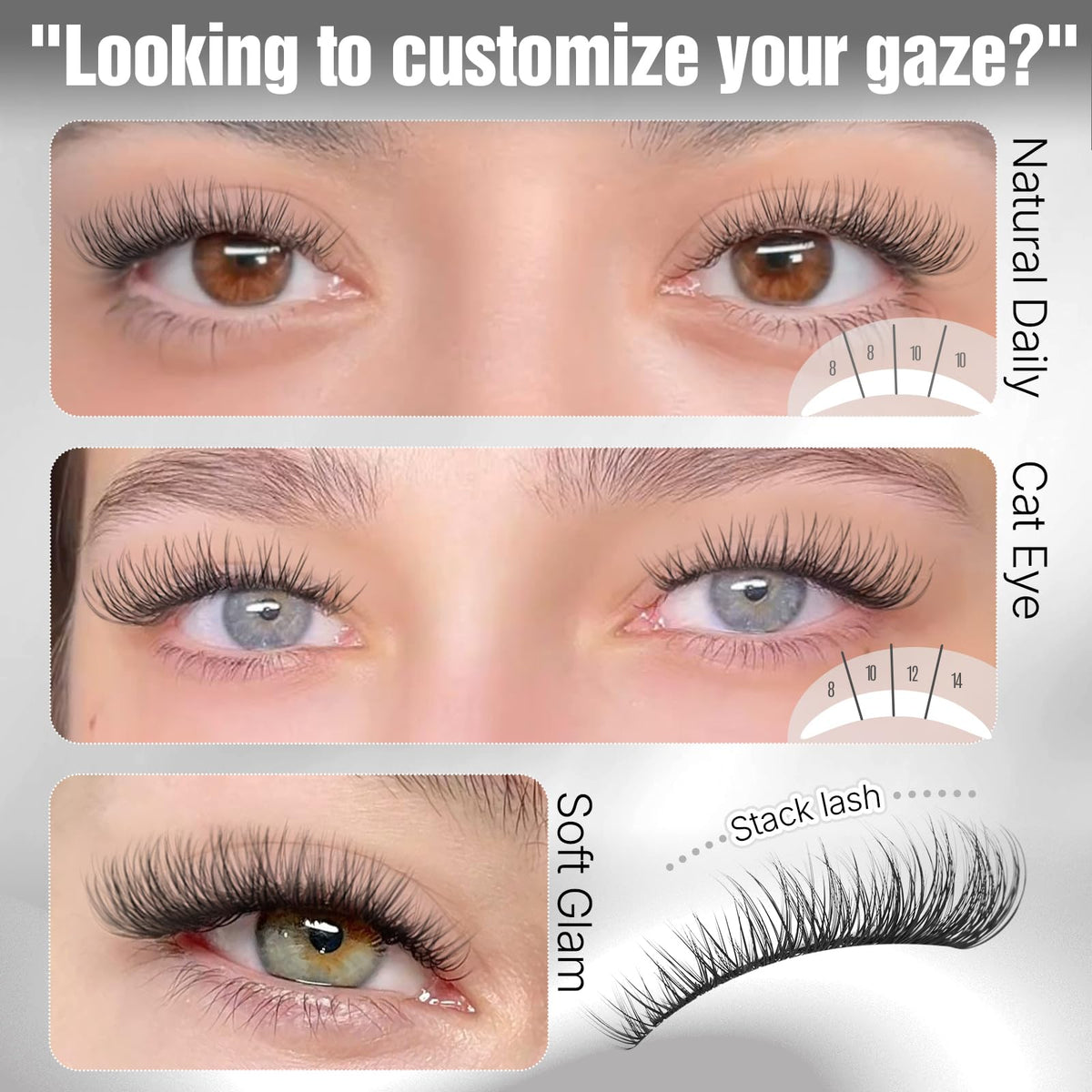Tweezers holding Yawamica lash clusters for application