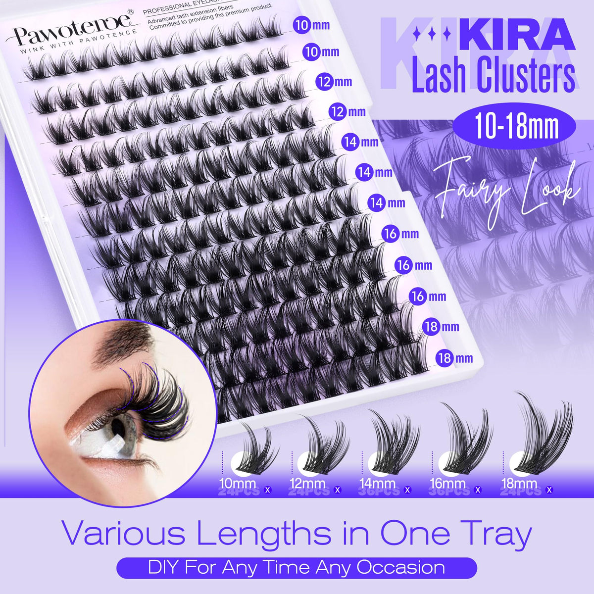 Tweezers included in Pawotence Kira Lash Clusters Kit