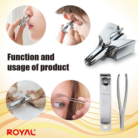 Tweezers included in ROYAL Nose Hair Trimmer Set