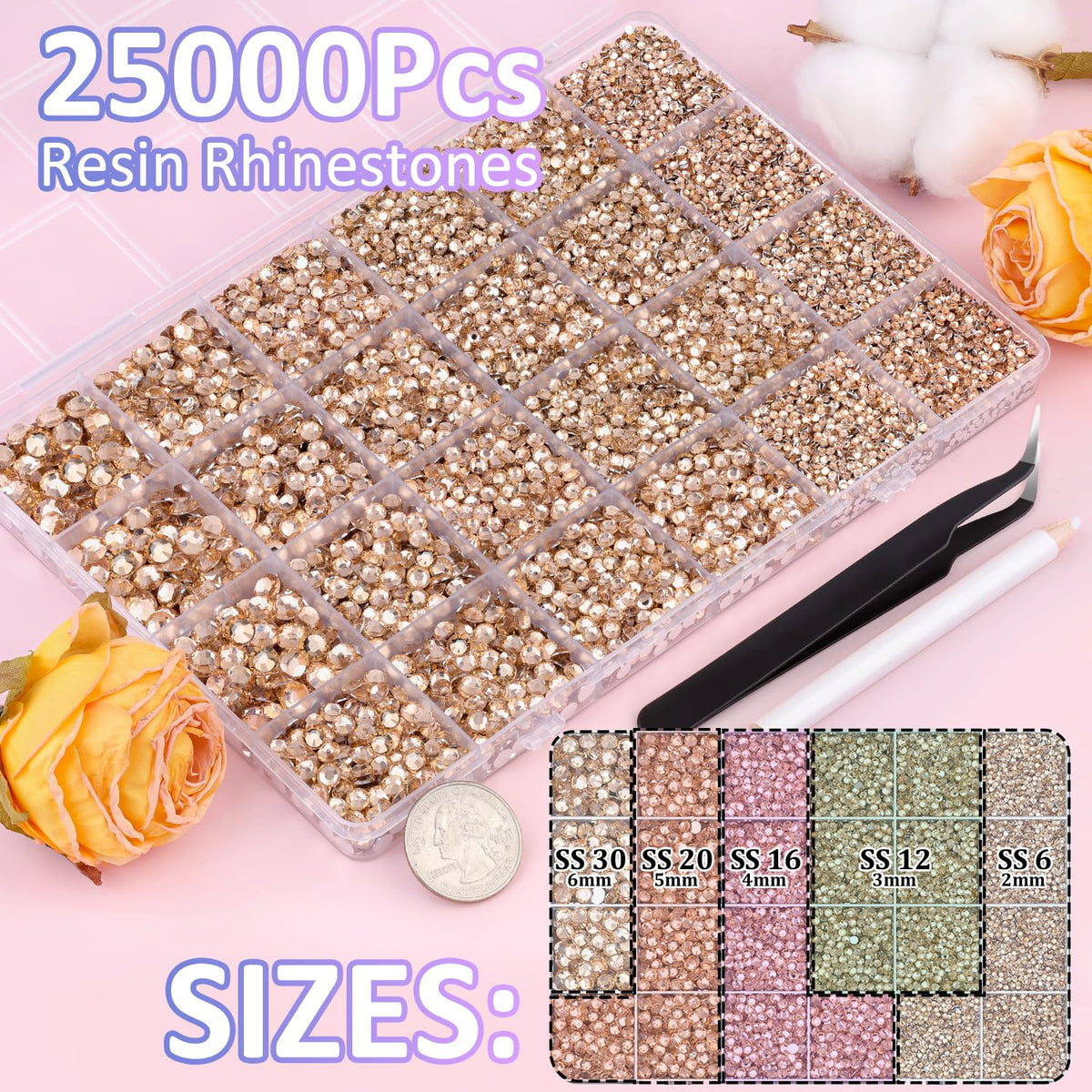 Tweezers included with TINKRSTUFF rhinestones set