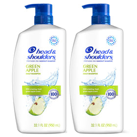 Two bottles of Head & Shoulders Green Apple Shampoo on a shelf