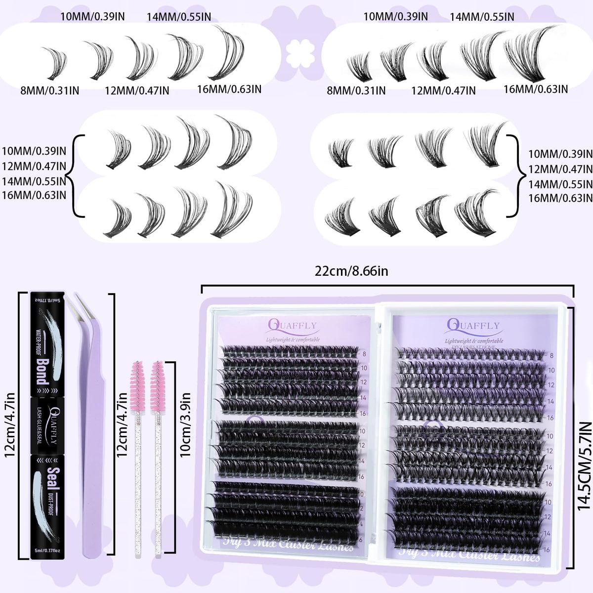 Two brushes included in the QUAFFLY Lash Extension Kit