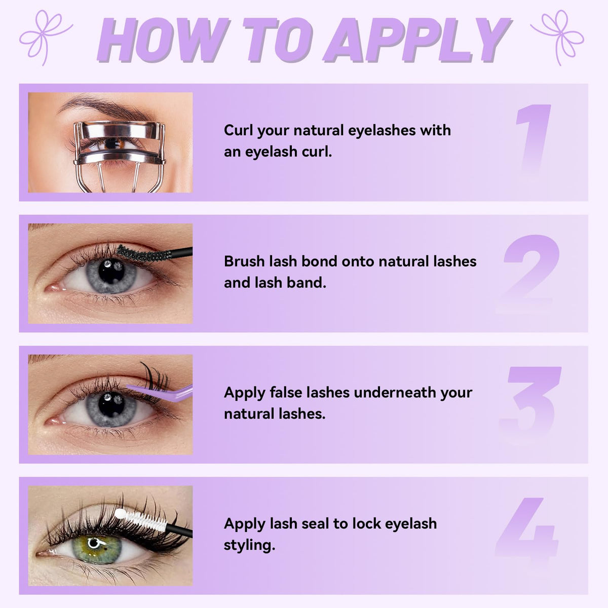 Two cleaning brushes included with QUAFFLY lashes