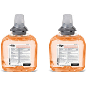 Two GOJO TFX Antibacterial Foam Soap Refill bottles stacked