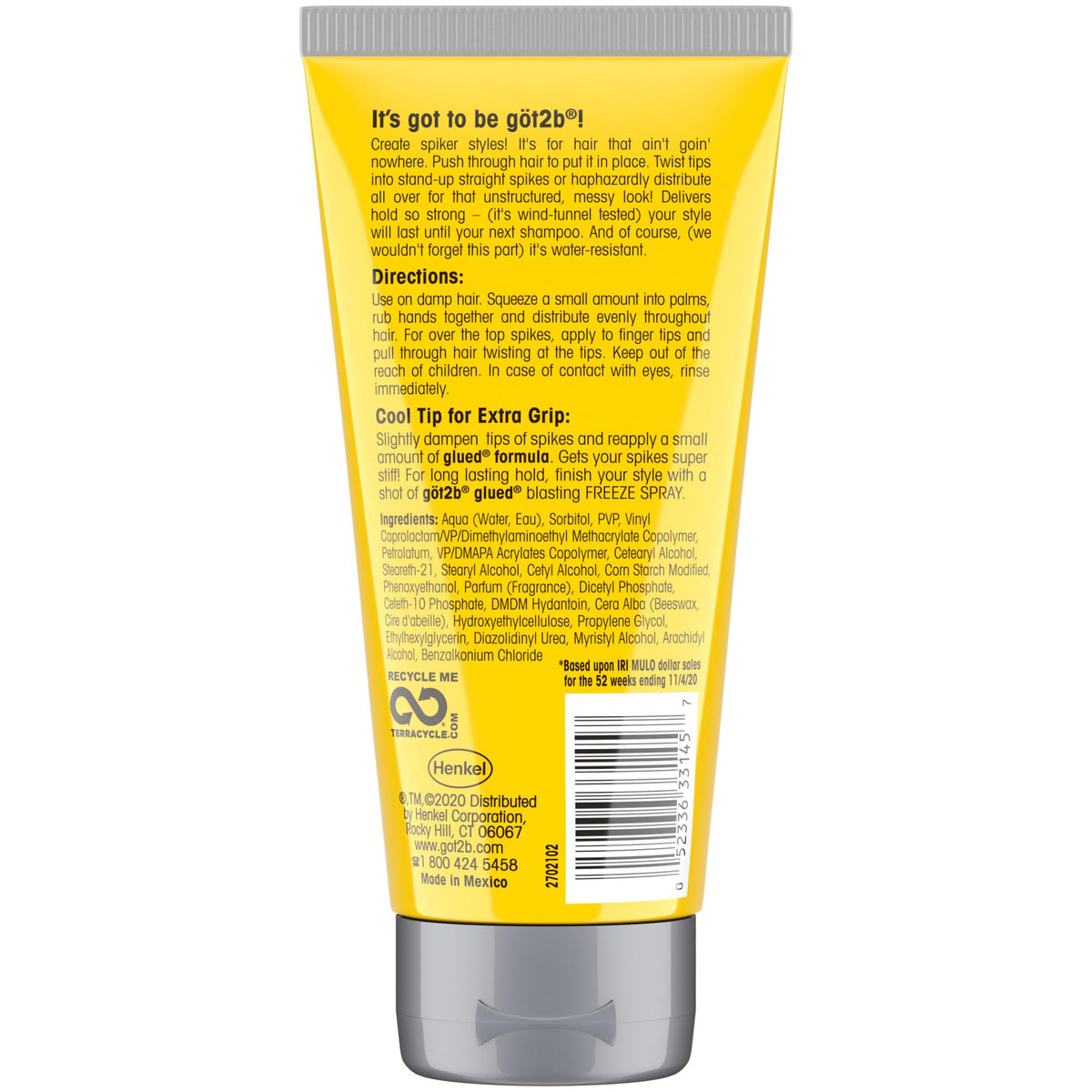 Two Got2B Glued Styling Spiking Hair Gel tubes side by side