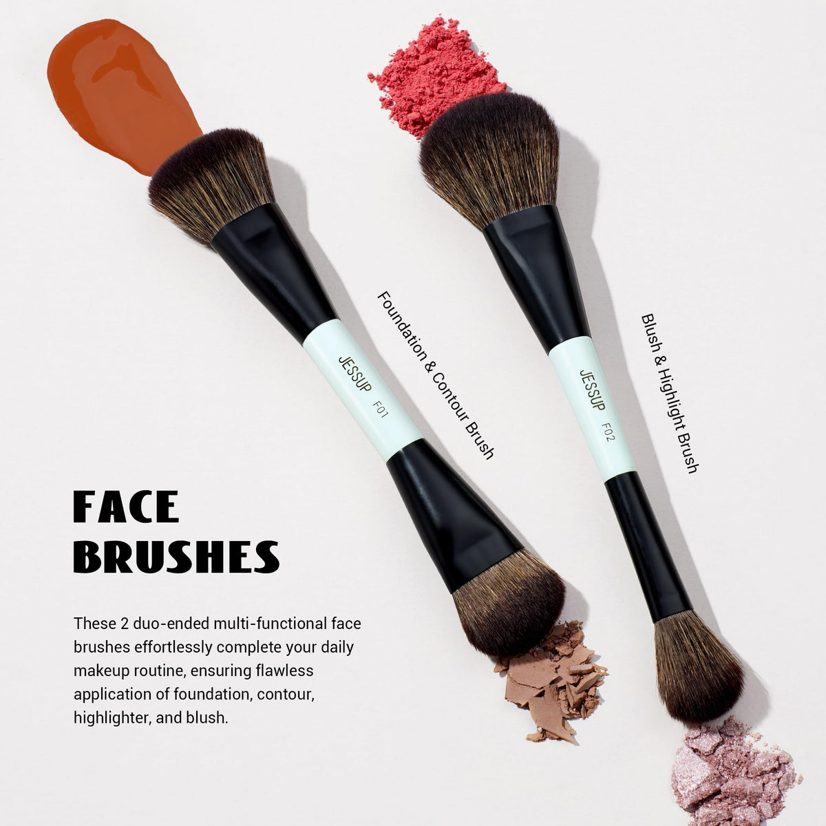 Two Jessup eyeshadow brushes in the set