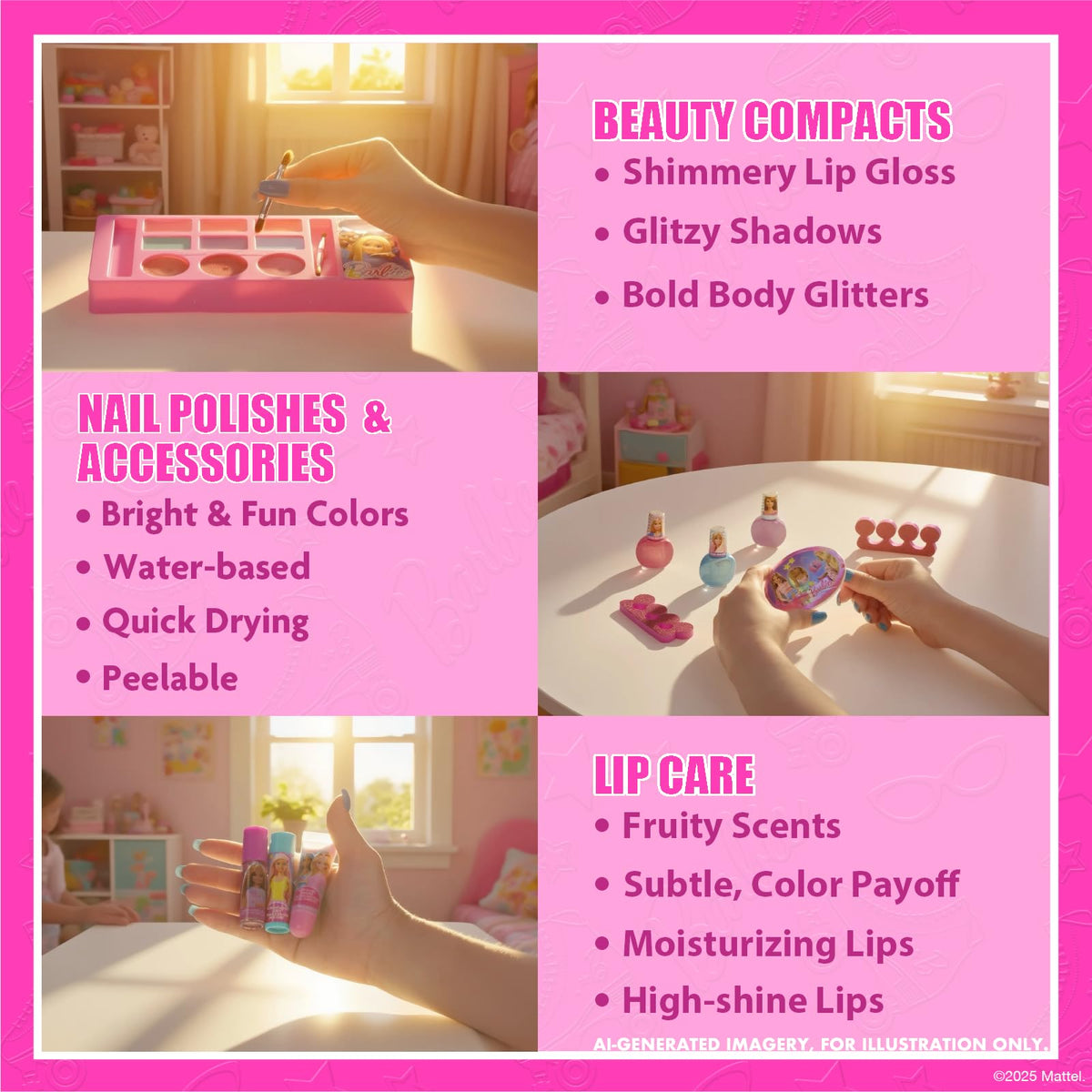 Two lip balms with cherry and bubble gum flavours