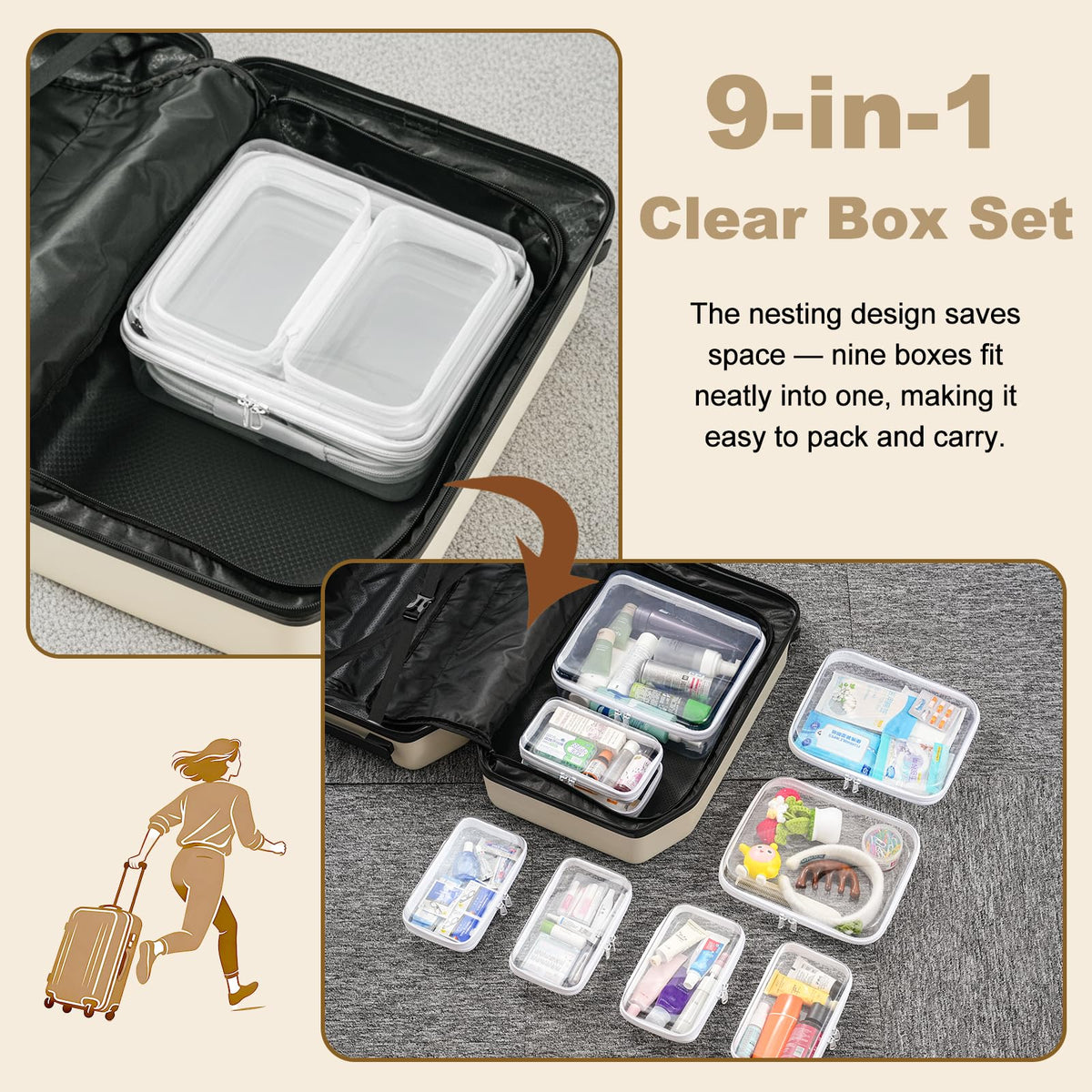 Two medium pouches from WELPIRT set arranged together