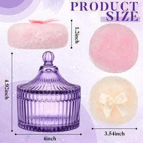 Two plush powder puffs in Tioncy set with bow detail