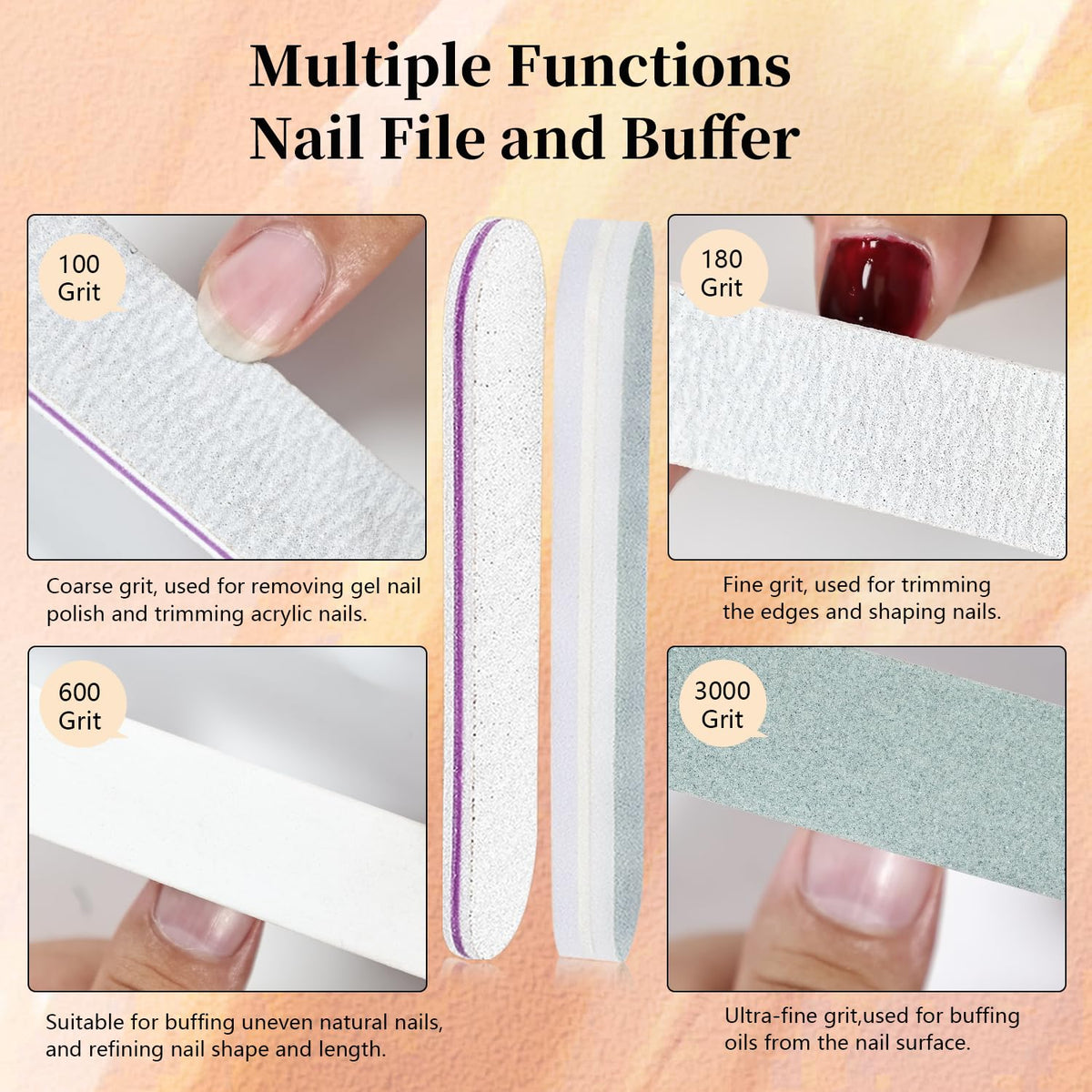 Two sanding strips for nail filing in JODSONE kit