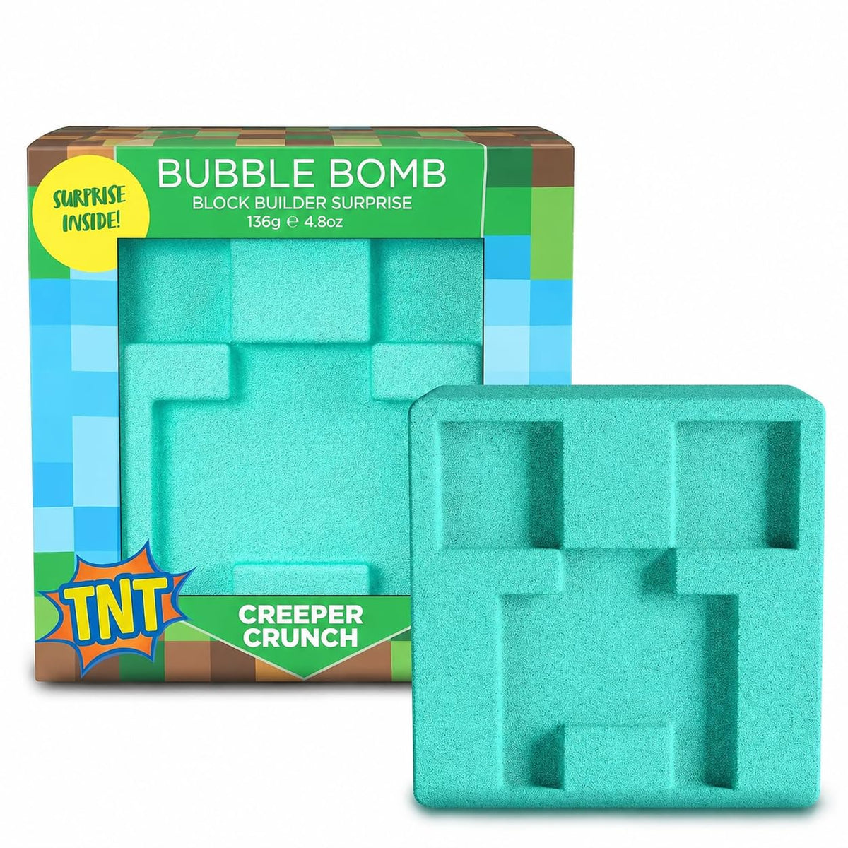 Two Sisters Creeper Bath Bomb front view with vibrant colours