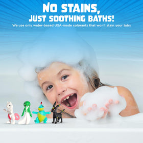Two Sisters Poke Monster Bath Bomb in a child's bath