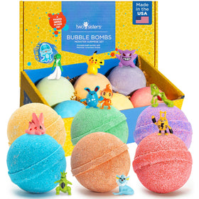 Two Sisters Poke Monster Bath Bombs 6 Pack assorted colors