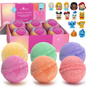 Two Sisters Princess Bath Bombs 6 pack with colourful packaging