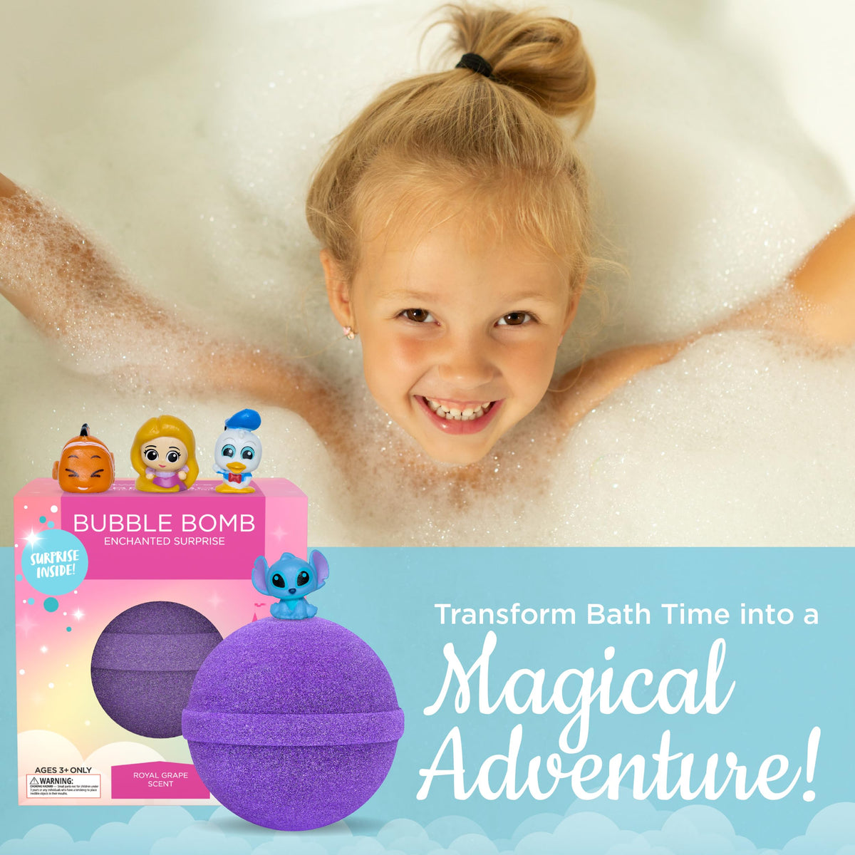 Two Sisters Princess Bath Bombs with purple colour and fizz