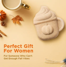 Two Sisters Pumpkin Spice Latte Bath Bomb on a wooden surface