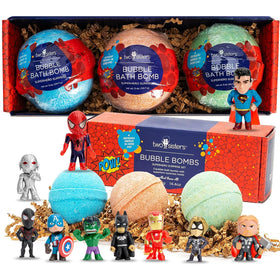 Two Sisters Superhero Kids Bath Bombs 3 Pack front view