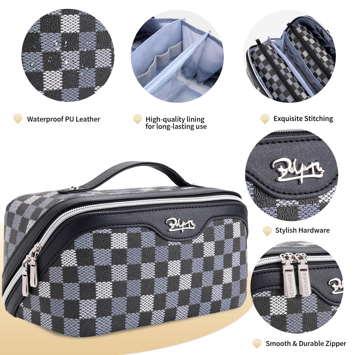 Two small pouches from BOYATU Travel Makeup Bag Set