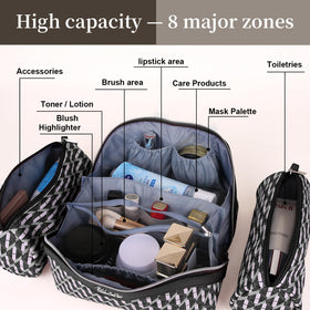 Two small pouches included in BOYATU Travel Makeup Bag