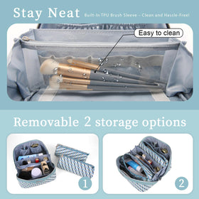 Two small pouches included in BOYATU Travel Makeup Bag Set