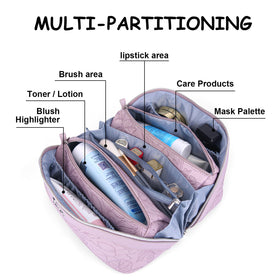 Two small pouches included in BOYATU Travel Makeup Bag set