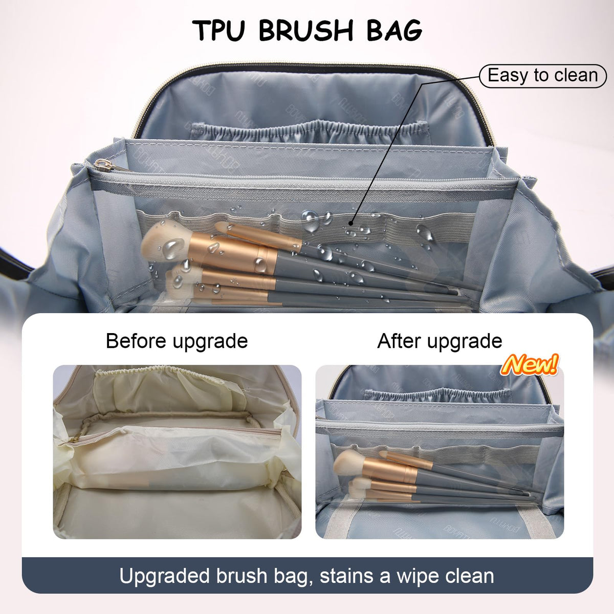 Two small pouches included in BOYATU Travel Makeup Bags Set
