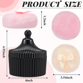 Two soft powder puffs from Tioncy set with bow detail