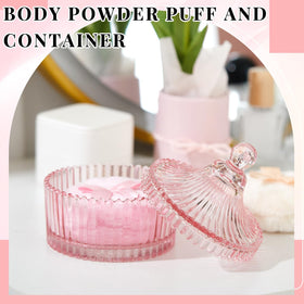 Two soft powder puffs with cute bow detail