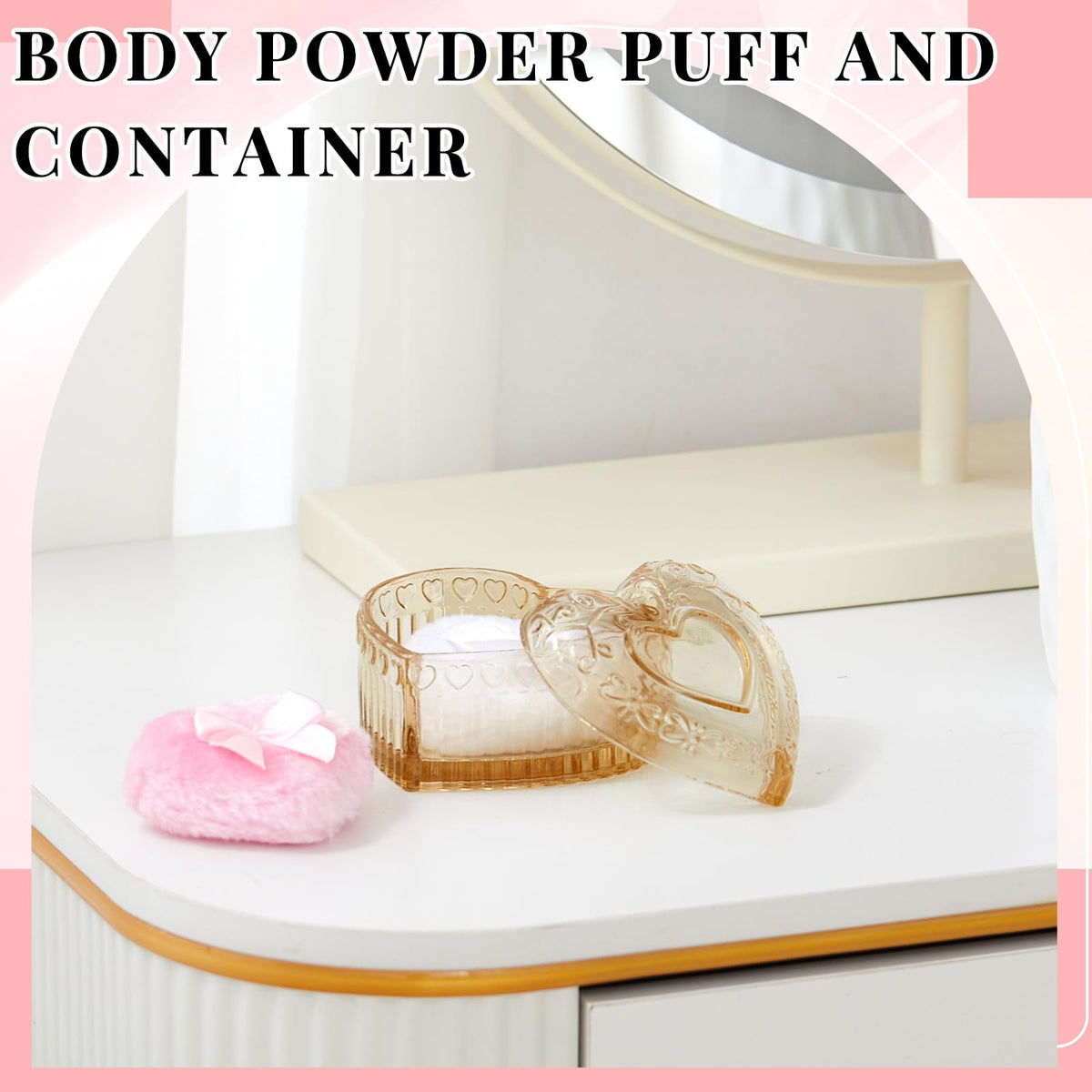 Two soft powder puffs with cute bow detail