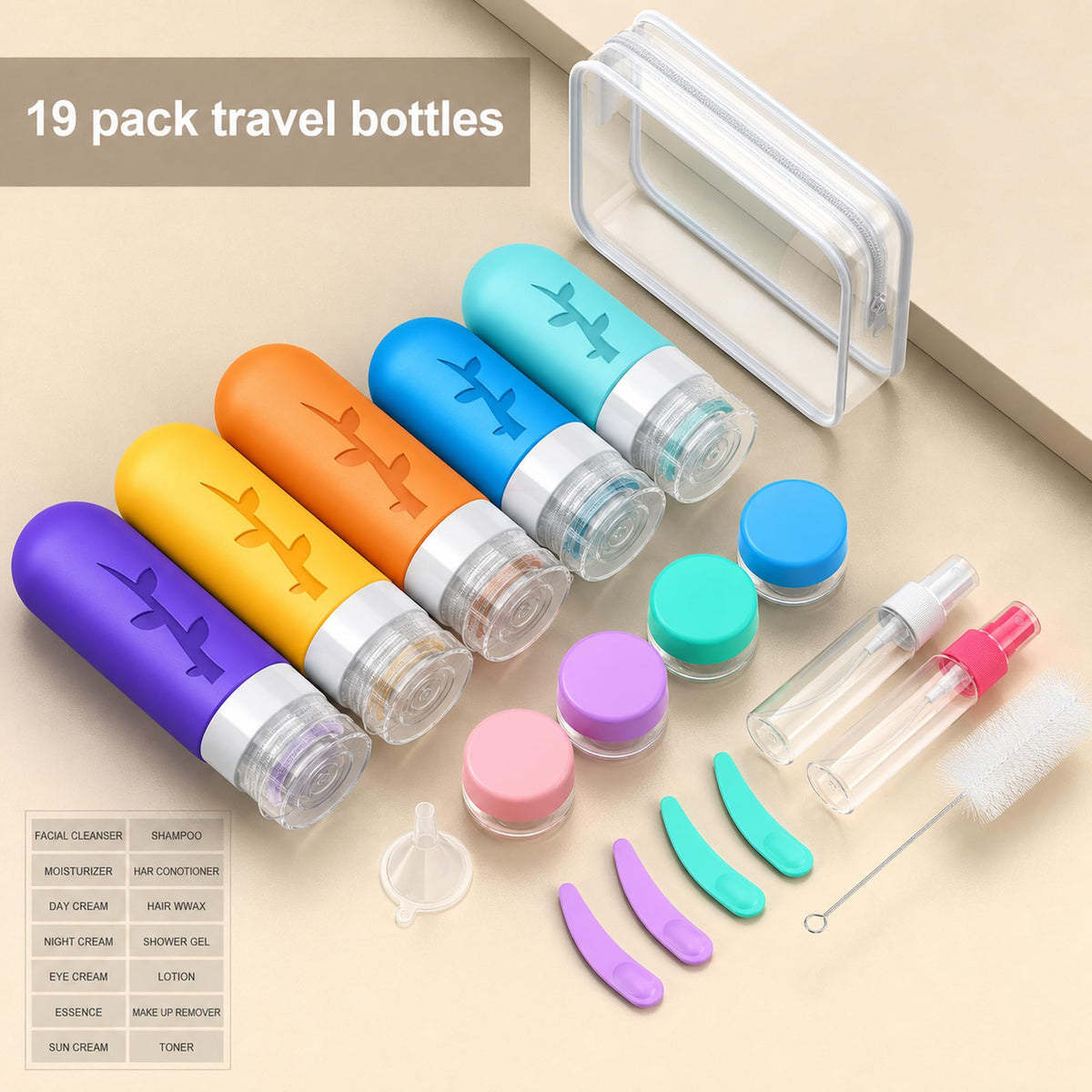 Two spray bottles (1oz/30ml) from Aeomni travel set